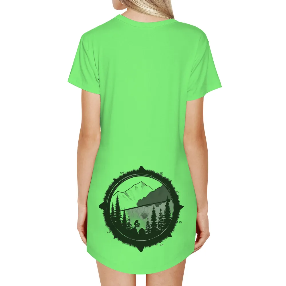 Graphic Tees: Mountain Biking Adventure | Explore Nature's Beauty| Dense forest scene