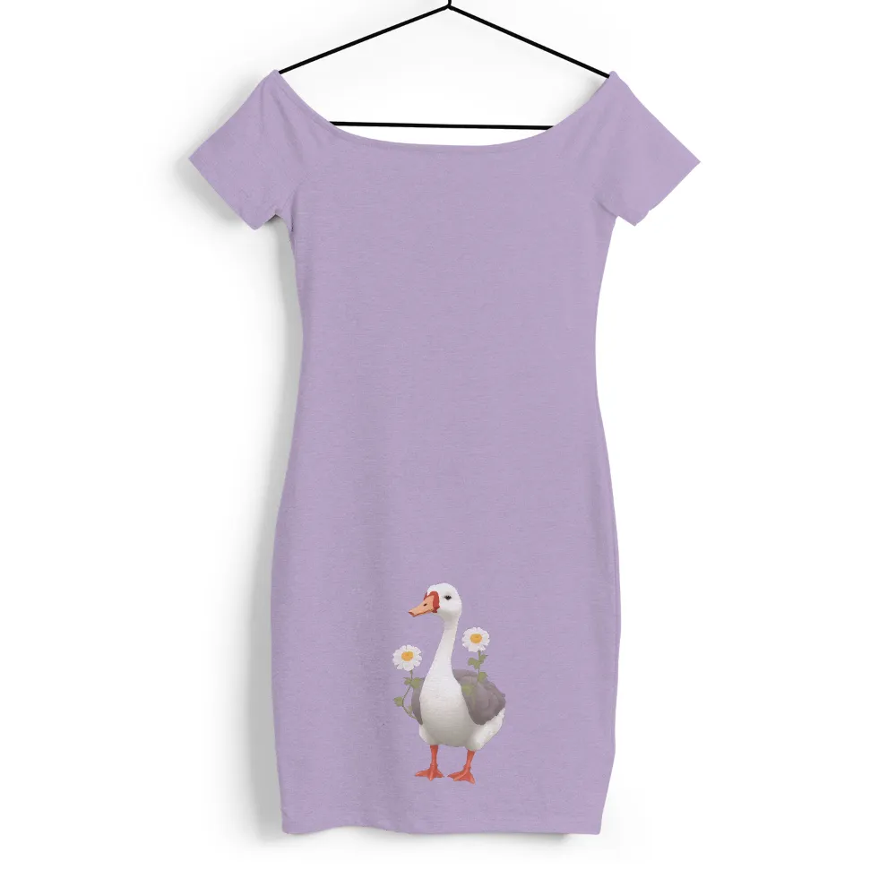 Whimsical Goose Among Daisies - T-Shirt Printing|goose island blackhawks pale ale stores