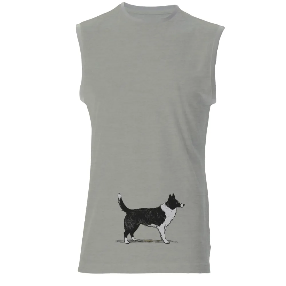 Custom T-Shirt Printing: Border Collie Silhouette - Artistic Dog Design|orioles hot dog race t shirt