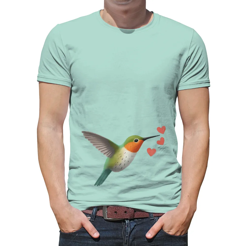 Tee Shirts Printed: Hummingbird Love - Whimsical Nature Design|i love yu darvish shirt