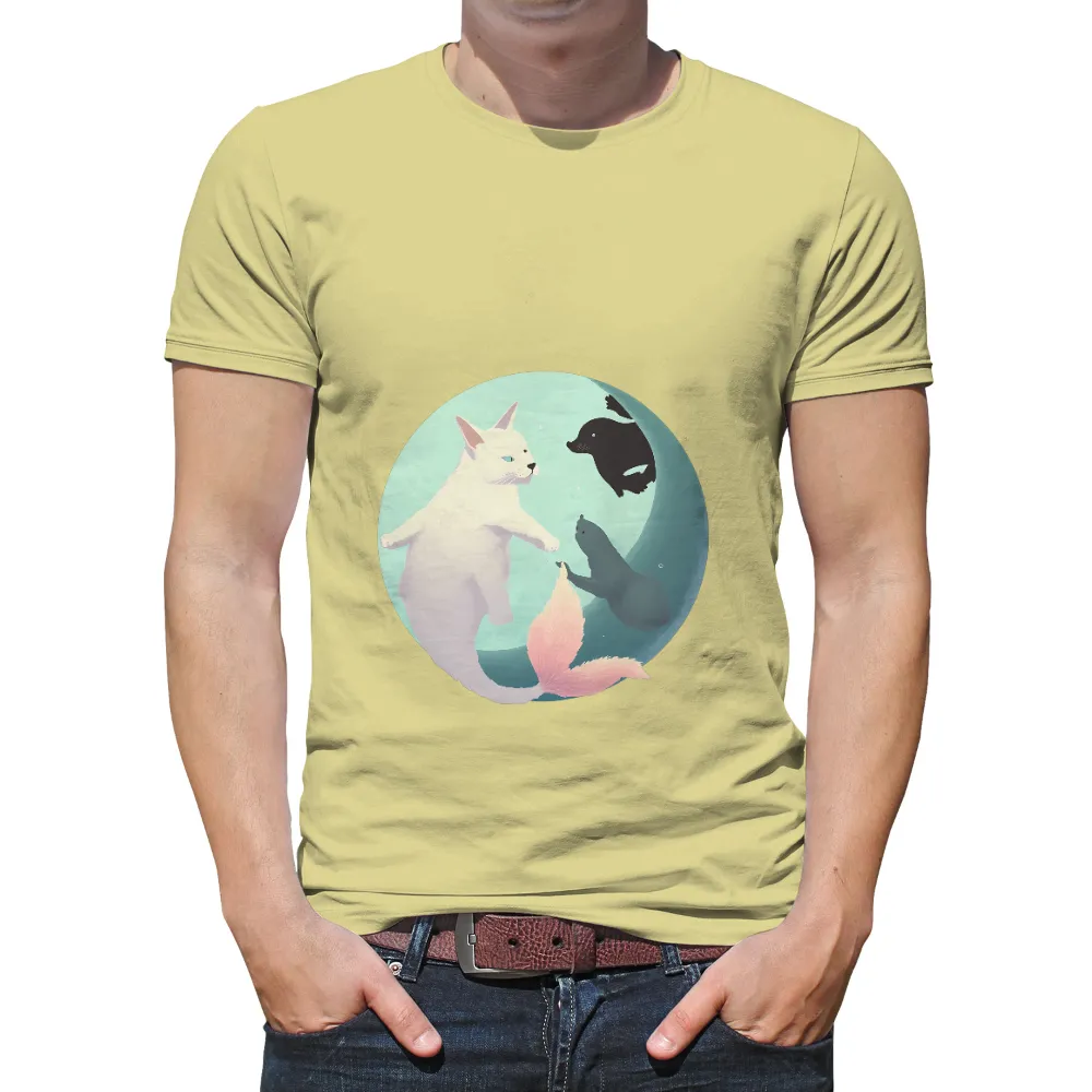 Tee Shirt Printing: Ocean Friends - Whimsical Cat, Seal, and Otter Friendship|doja cat t shirt hot topic