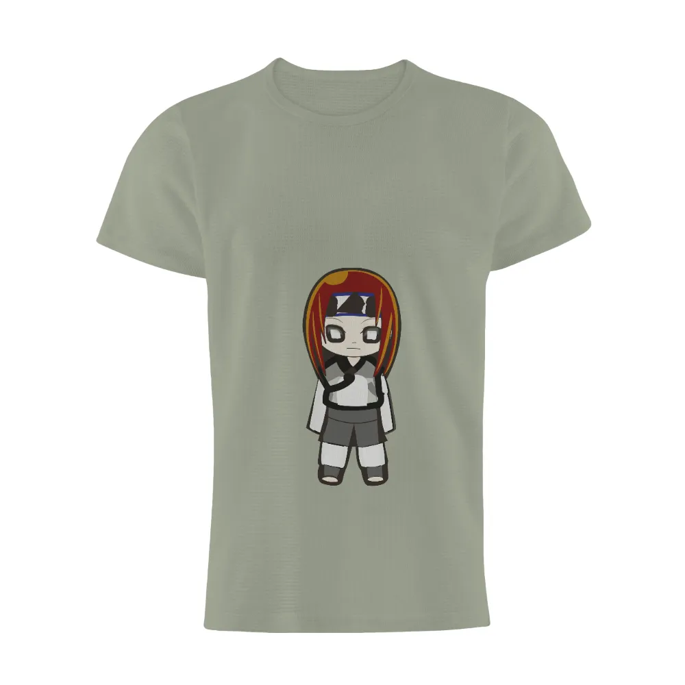 Custom Tee Shirts: Akira Anime Character with Red Hair and Headband|busch light funny shirts