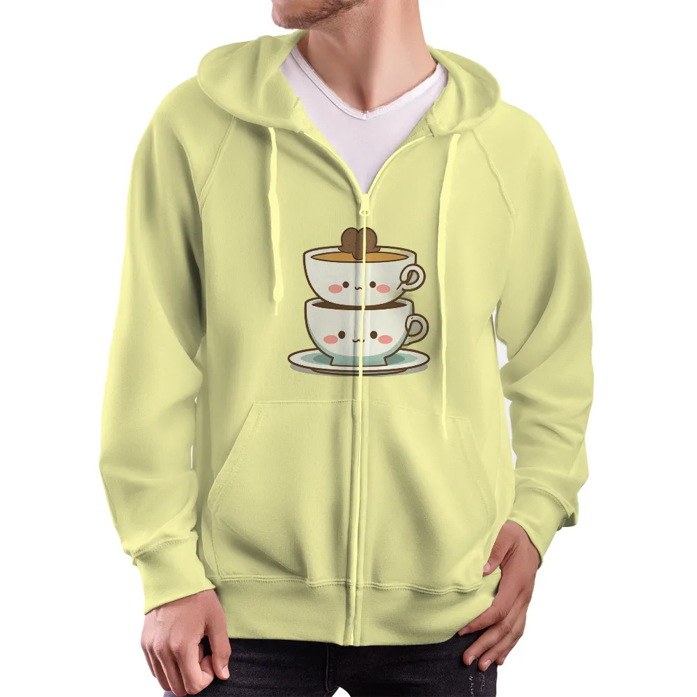 TShirt Printing: Adorable Teacups | Friendship & Comfort| Cute teacups with heart-shaped cookie