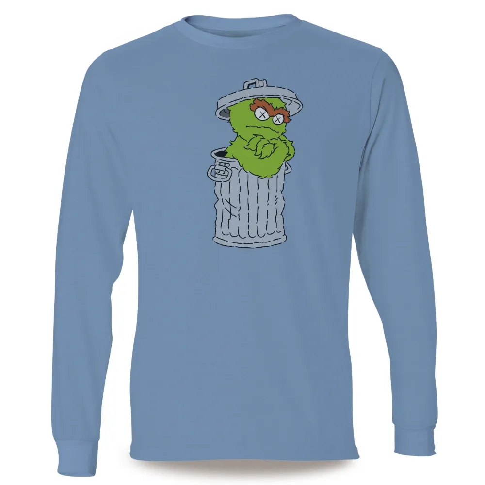 Custom T-Shirt Printing: Oscar the Grouch - Grumpy Yet Lovable|cartoon character with blue shirt