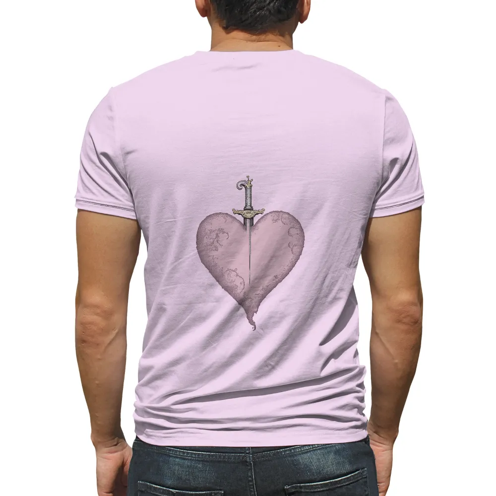 Heart and Dagger Design: Capturing Love's Dual Nature|love peace skeet cheese shirt