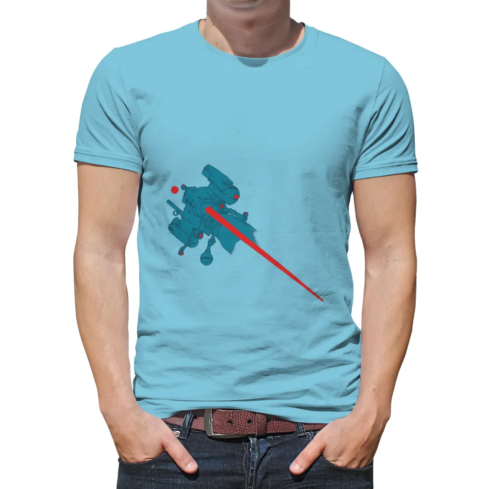 Minimalist Retro-Futuristic Design Showcasing a Robot|retro nba player t shirts