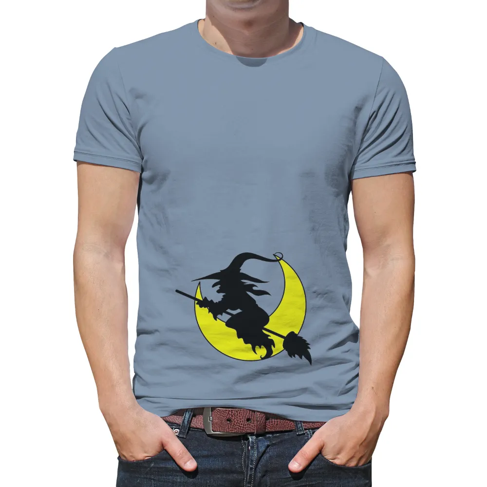 Tee Shirt Printing: Witch Silhouette Against the Moon - Magic and Adventure|hydro flask shirts for halloween