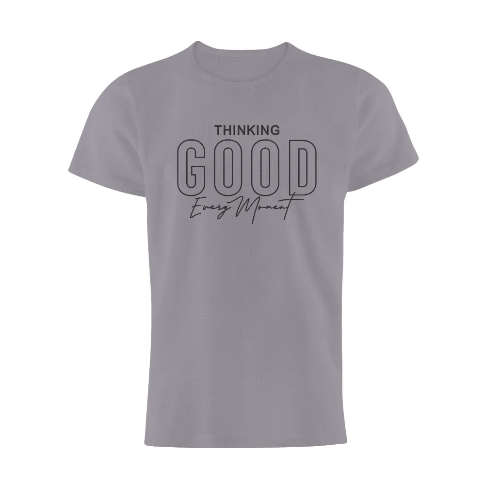 T-Shirt Printing: Thinking Good Every Moment - Positive Thinking T-Shirt Design