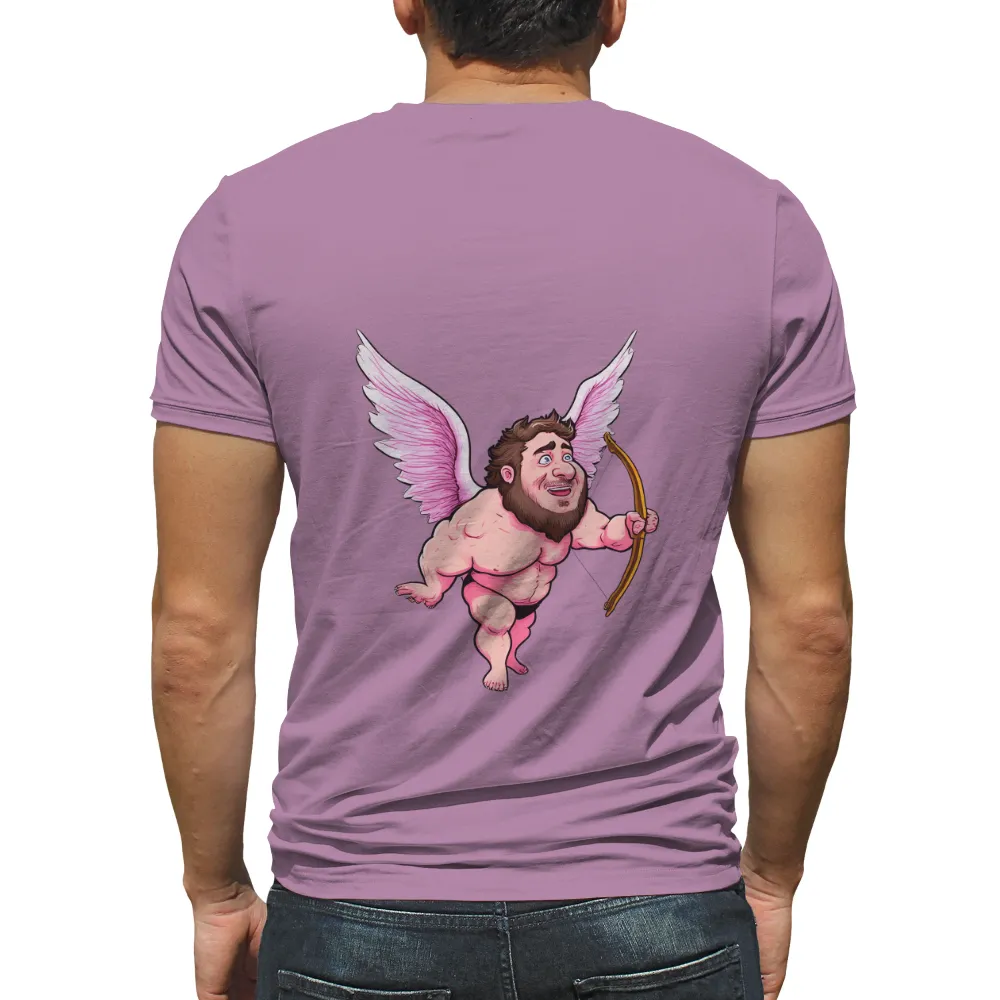 Custom Tee Shirts: Whimsical Cupid Spreading Joy and Laughter|Modern take on Cupid