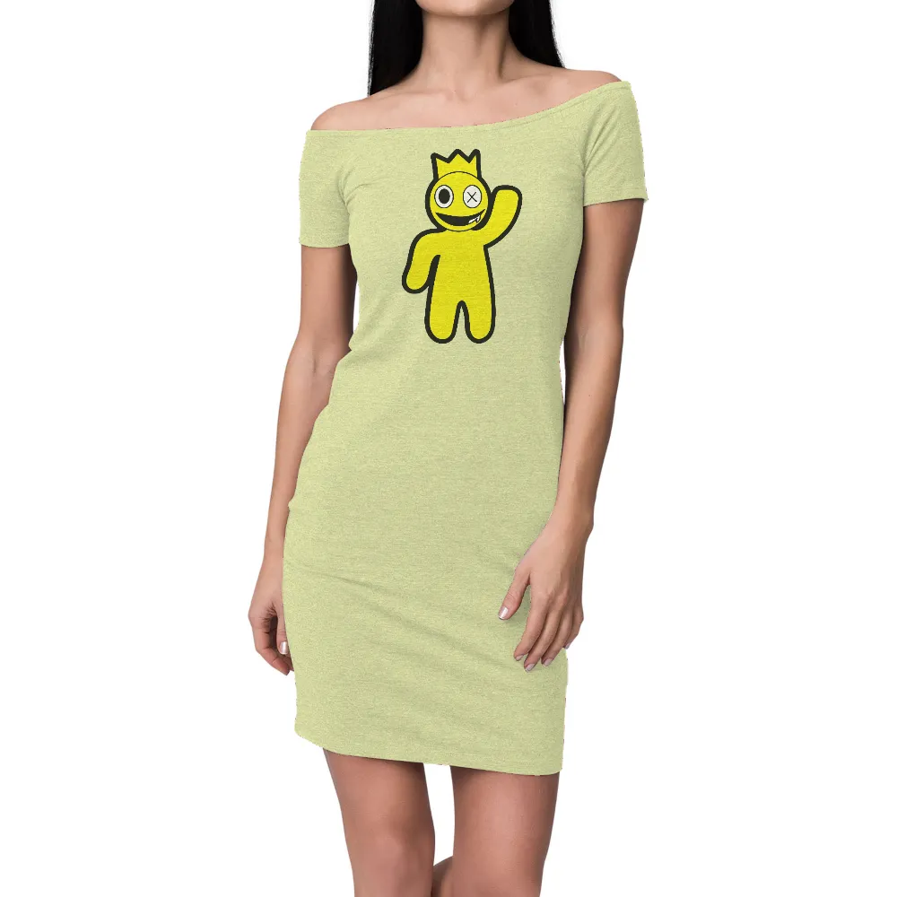 TShirt Printing: Whimsical Yellow Figure with Crown - Funny & Quirky Design|roblox t shirt dominus