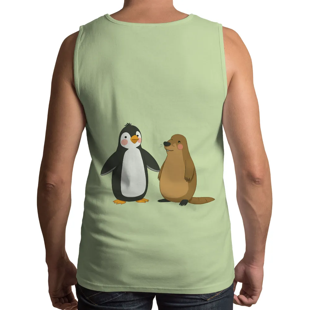 T-Shirts Pattern: Unlikely Friends - Pippin the Penguin and Marmie the Groundhog|cute saint patricks day shirts