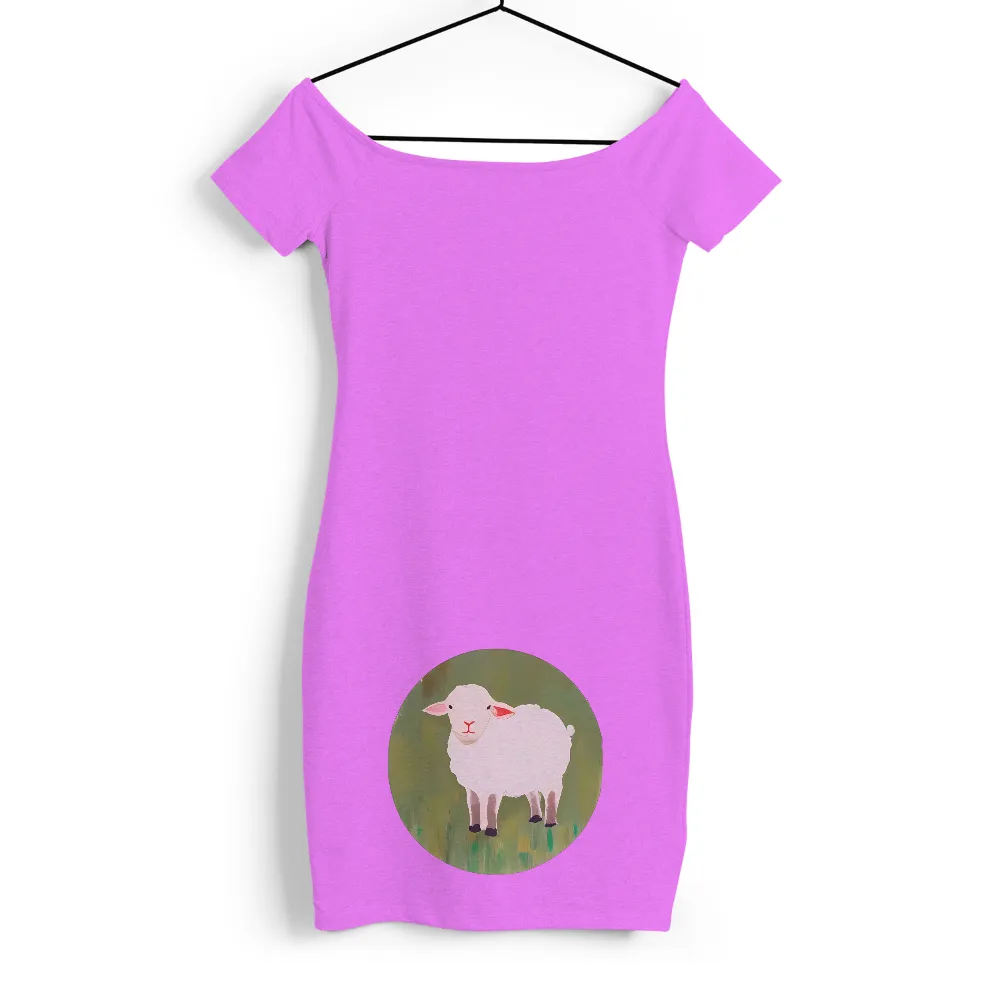 TShirt Design: Minimalist Sheep in a Green Field|fluro green work shirts