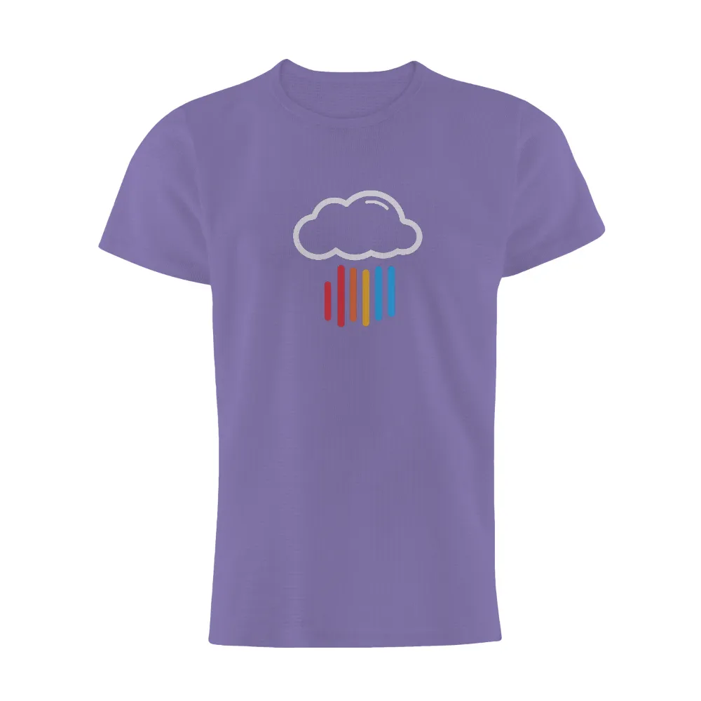 T-Shirts Custom: Summer Rain Rainbow Cloud | Refreshing Joy| Refreshing rainbow rain