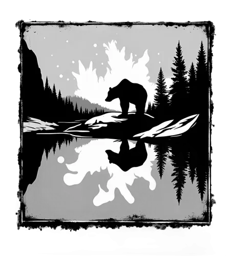 T-Shirt Printing: Bear Reflection in the Wilderness