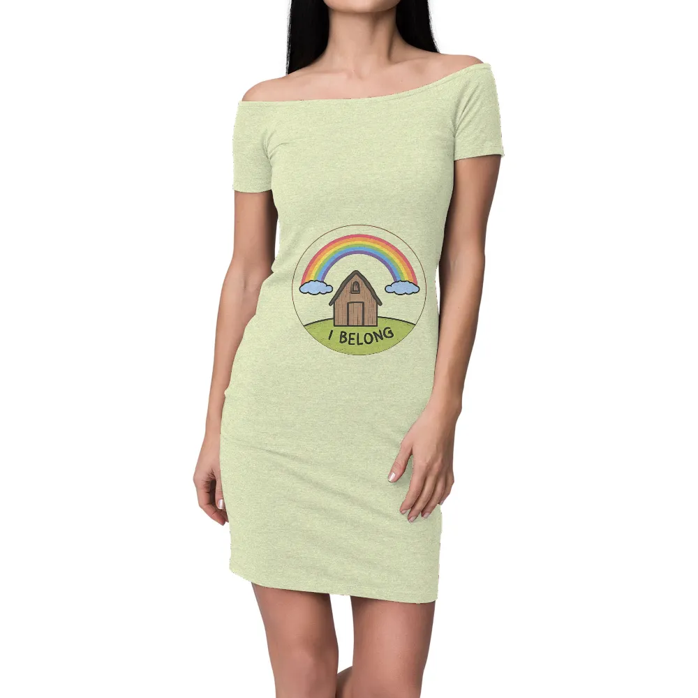 TShirt Printing: Embrace Belonging with Rainbow House Design|rainbow sleeve t shirt