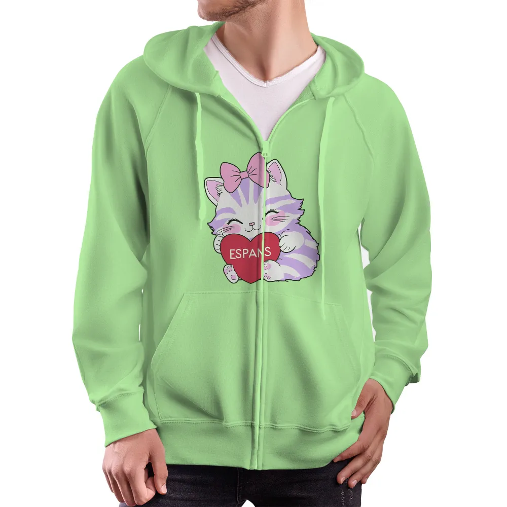 Adorable Kitten Heart Love ESPANS Design|pet appreciation brunch t shirt