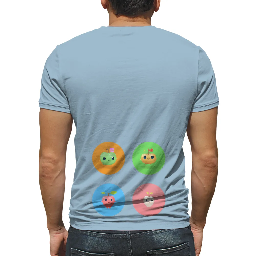 Tee Shirt Printing: Adorable Apple Characters - Artistic Designs|love peace skeet cheese shirt