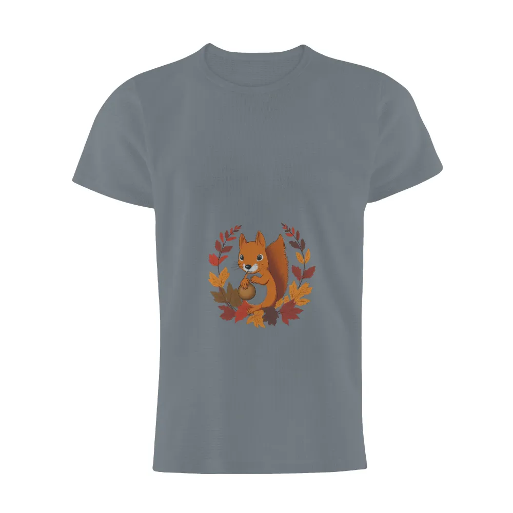 T-Shirts Custom: Autumn Squirrel - Fall Harvest Design|squirrel winter shirt