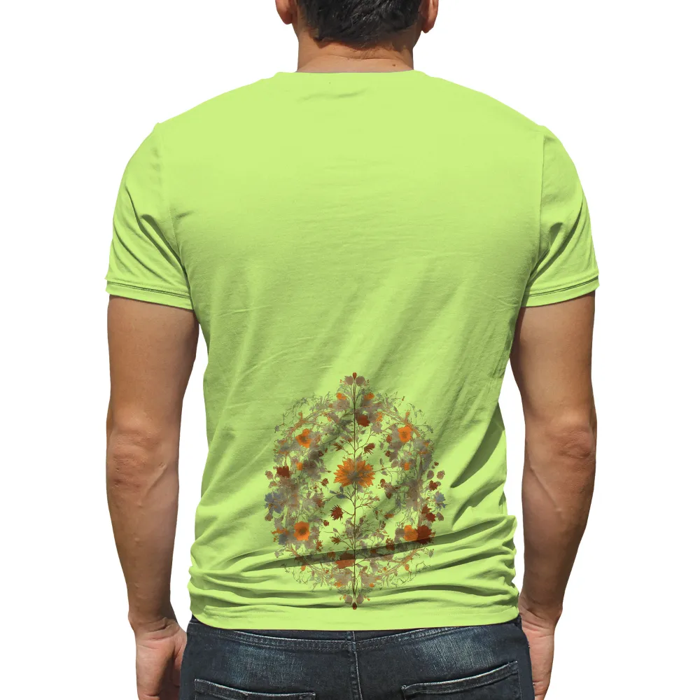 TShirt Design: Autumn Glow with Orange Flowers|glowing t shirt butterfly