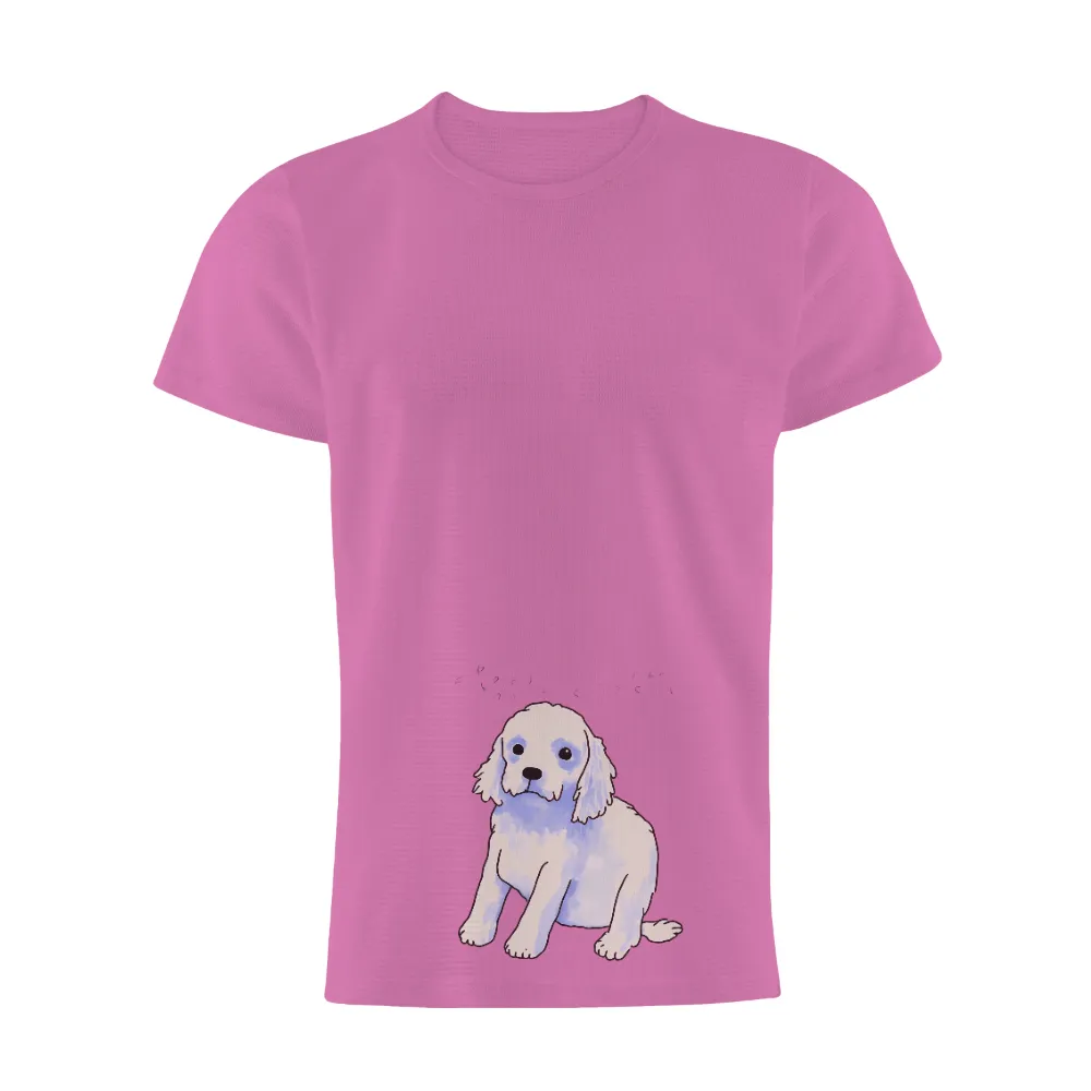 Tee Shirts Printed: Fluffy Dog Watercolor Design|personalized dog dad t shirt