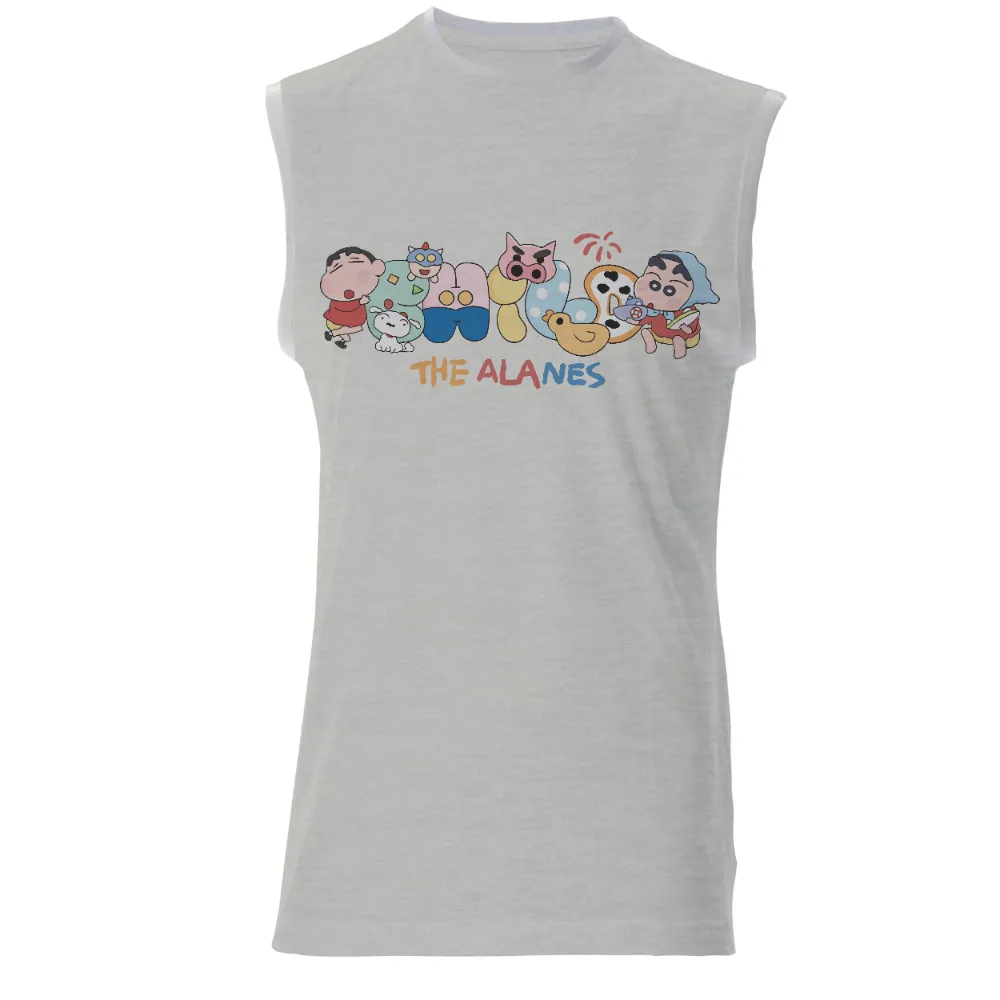 Customized Tee Shirts: Whimsical Adventures with The Alanes|cartoon characters with black shirt