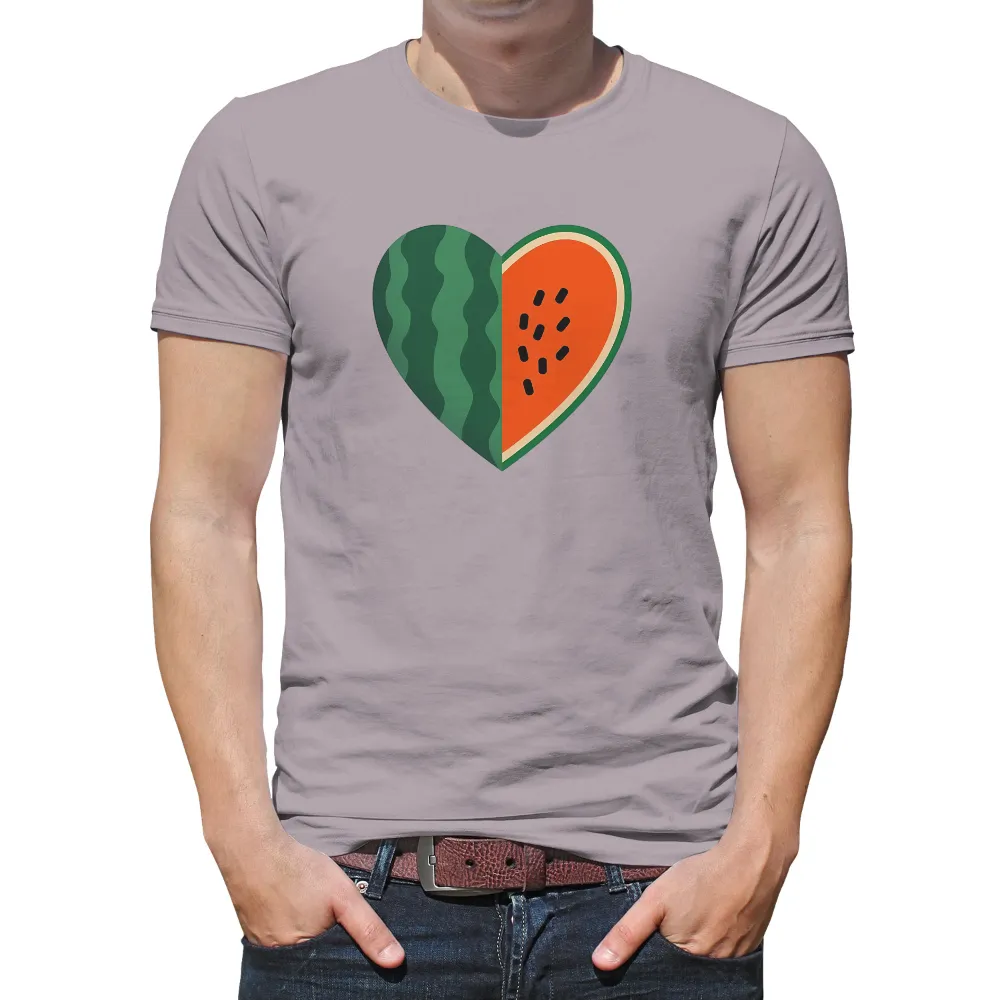 Custom Tee Shirts | Watermelon Heart: A Symbol of Summer Joy| summer joy