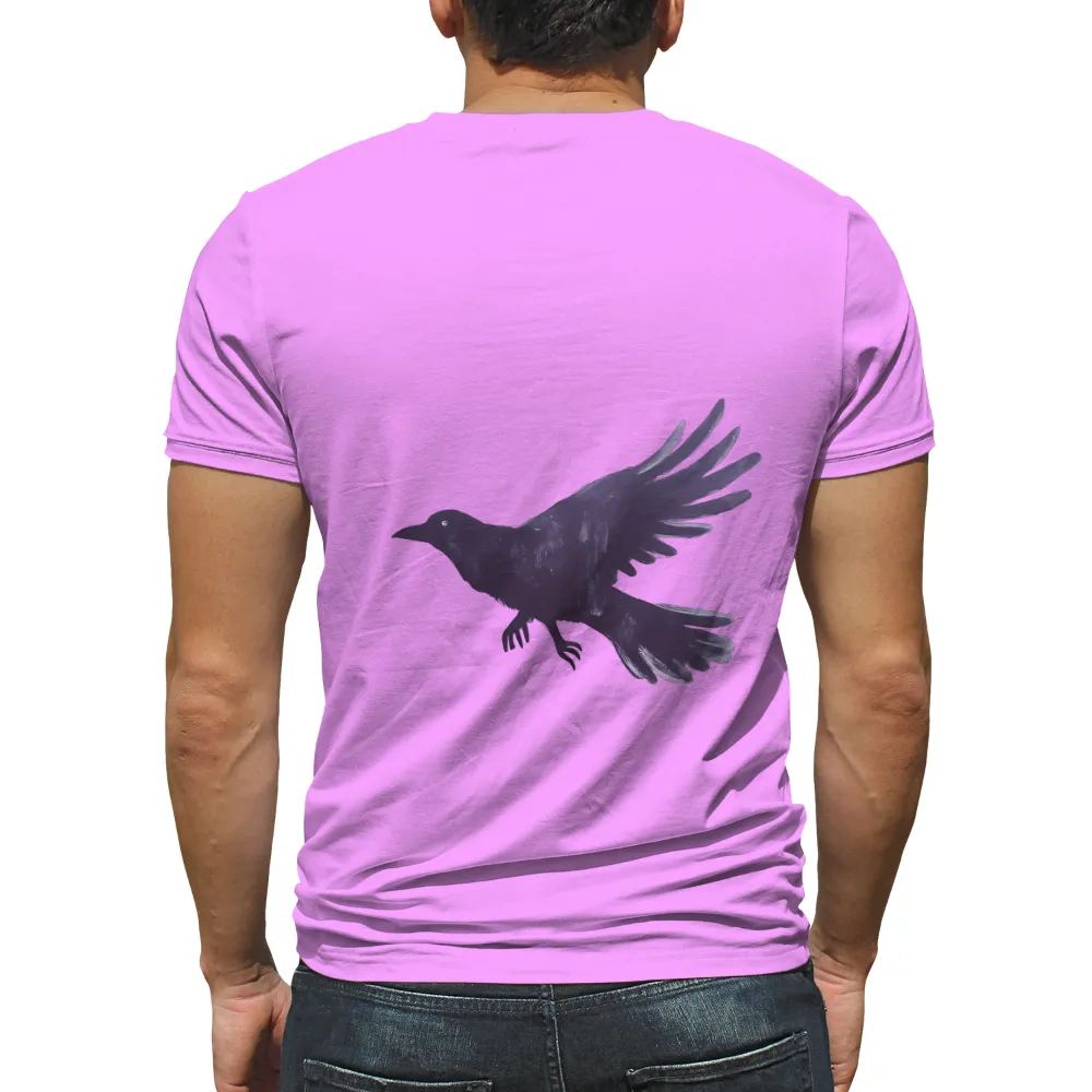 Customized Tee Shirts: Soaring Crow - Artistic Flight Design|men larry bird jersey