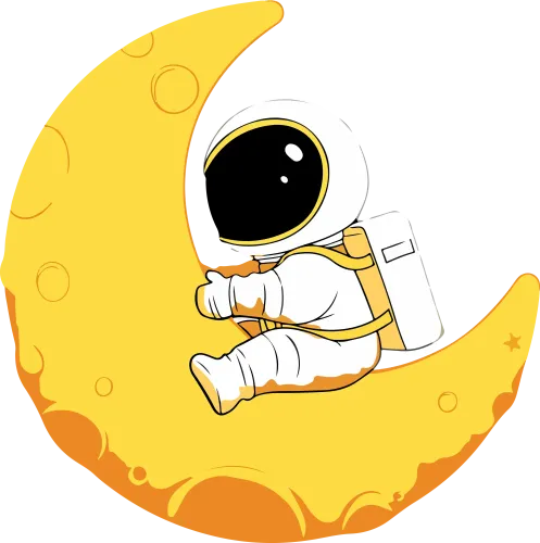 T-Shirts Pattern: Astronaut Luna on the Crescent Moon