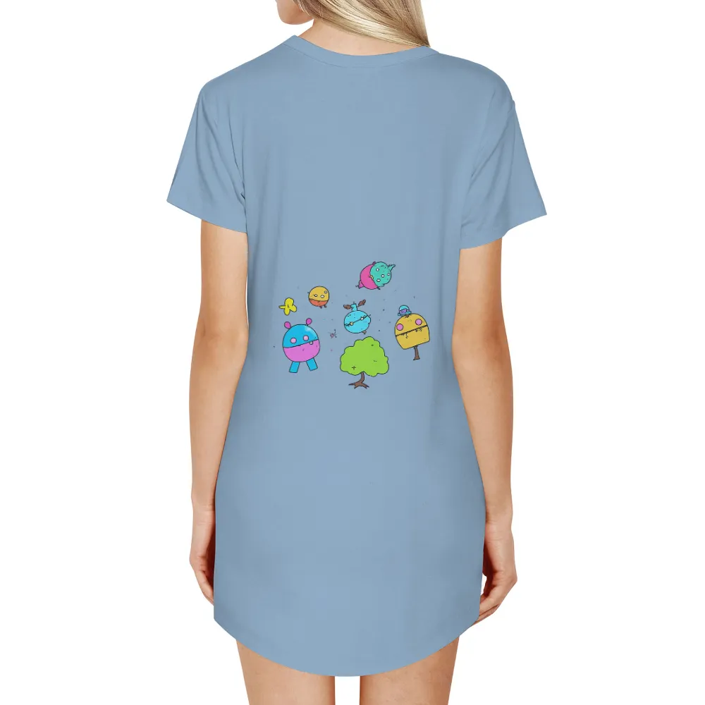 T-Shirts Design: Whimsical Creatures Under the Starry Sky|van gogh starry night tee shirt