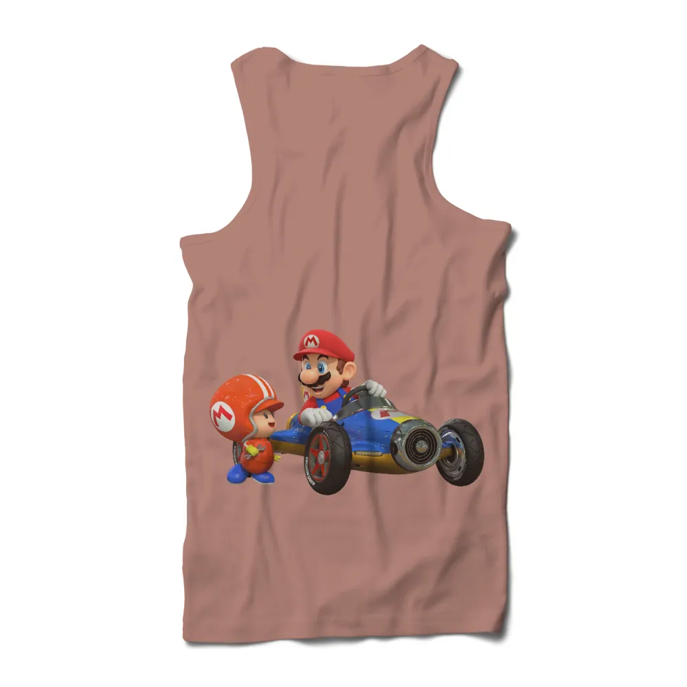 TShirt Design: Mario and Mechanic Racing Together|bleached racing shirts