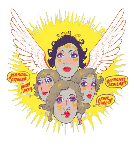 TShirt Design: Angelic Quartet - Spread Joy and Wisdom