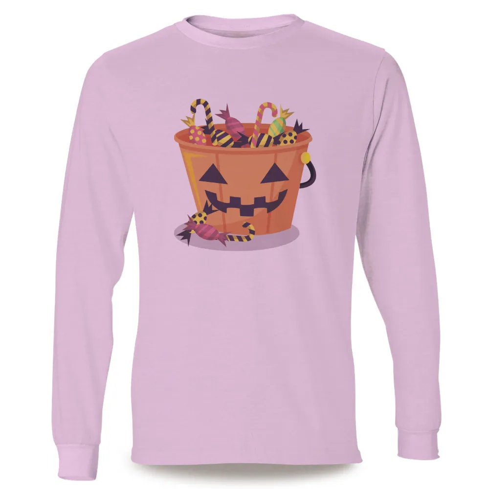 T-Shirts Custom: Halloween Pumpkin Bucket Candy Festive Design|bloody mary shirt spirit halloween