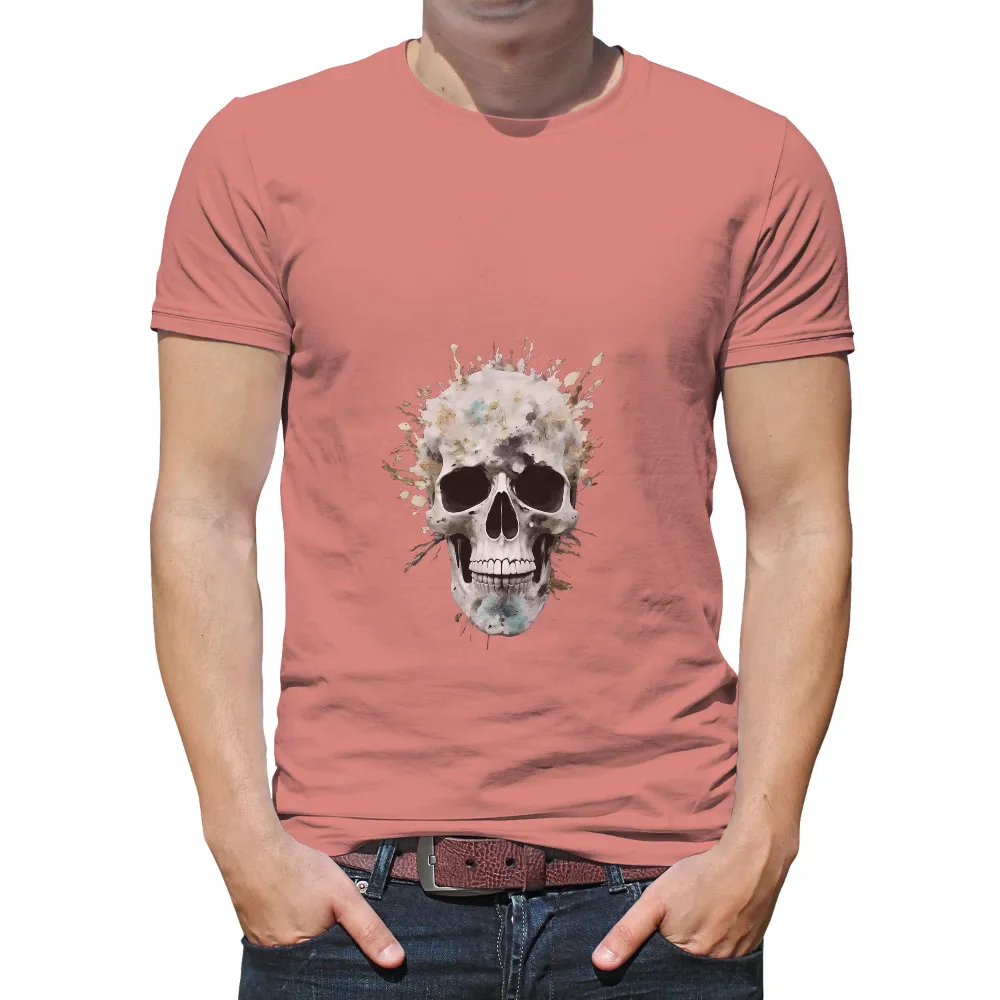 Custom T-Shirt Printing: Floral Skull - Artistic Designs|roblox skull t shirt