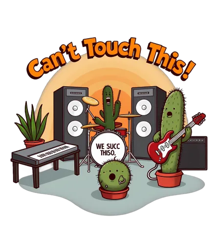 T-Shirts Design: Can't Touch This! - Funny Cactus Band