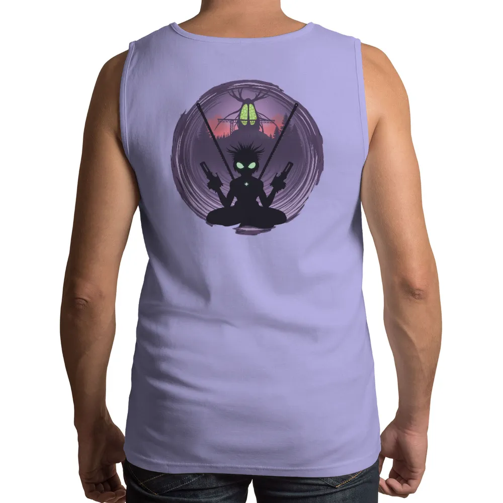 Custom Tee Shirts: Zero's Meditation in Neon Forest|battle tested warrior queen shirt