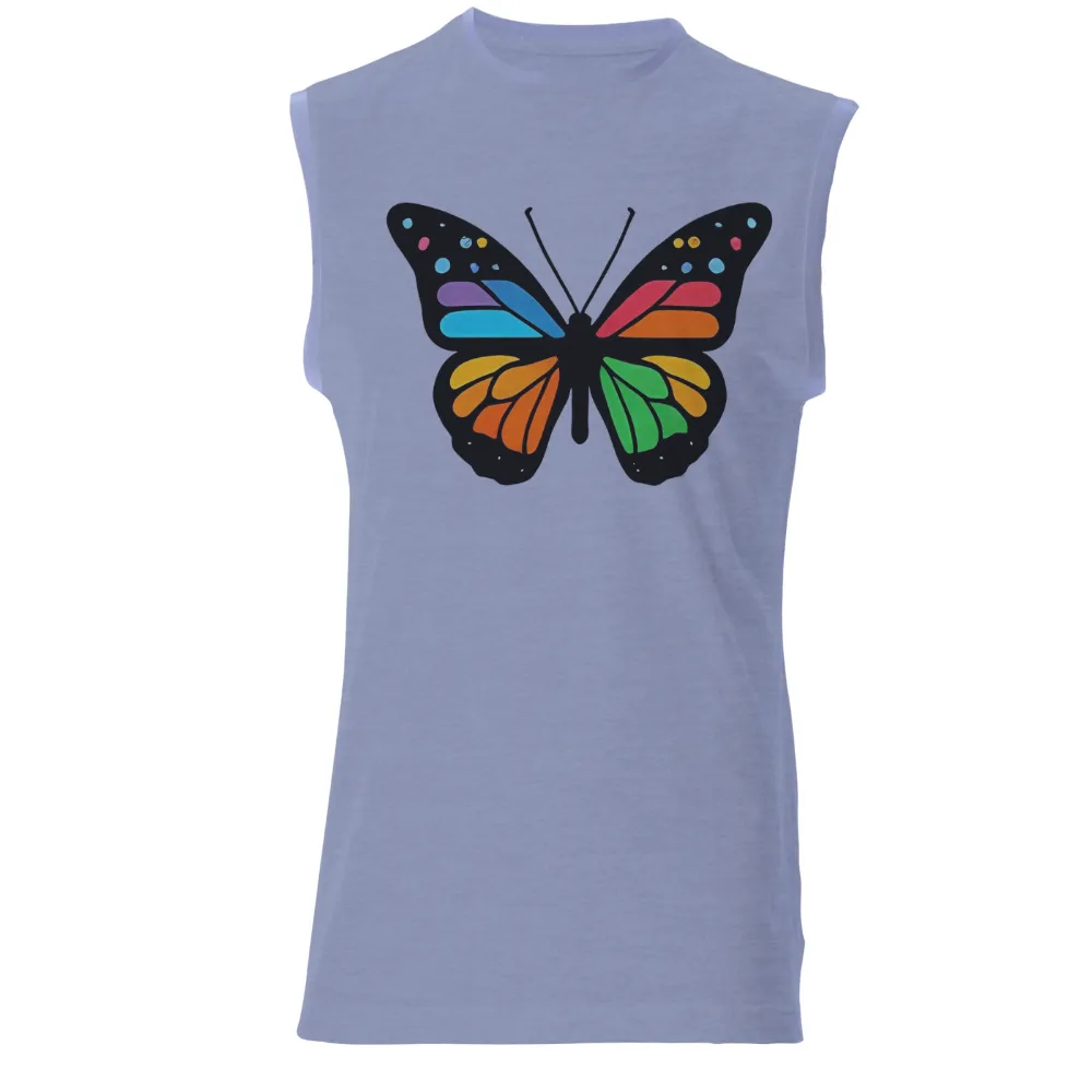 TShirt Design: Aurora's Rainbow Wings - Artistic Butterfly|boden rainbow t shirt