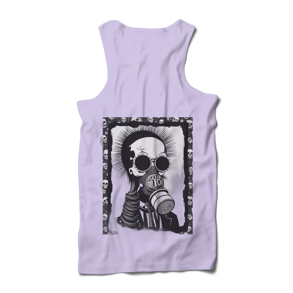 Graphic Tees: The Survivor - Monochrome Gas Mask Design|trendy graphic tees 2022