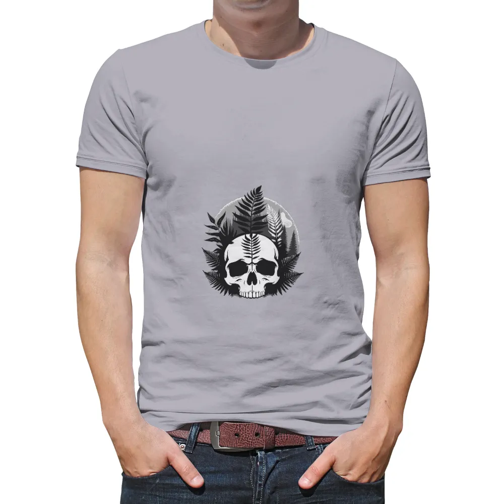 Graphic Tees: Nature's Cycle - Skull and Ferns Design|skull shirt animal crossing