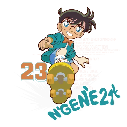 TShirt Design: Conan Skateboarding - N'GENE2k Anime Art