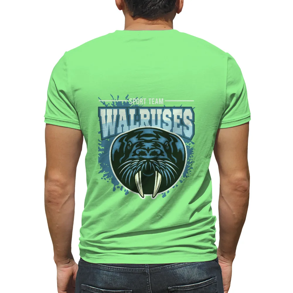 T-Shirt Printing: Walrus Mascot for Sports Team - Unity and Strength|nba team courtside tee