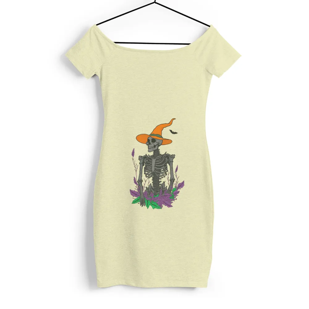 Tee Shirts Printed: Skeleton Witch Hat Halloween Whimsy|buc ee's new halloween shirt 2022