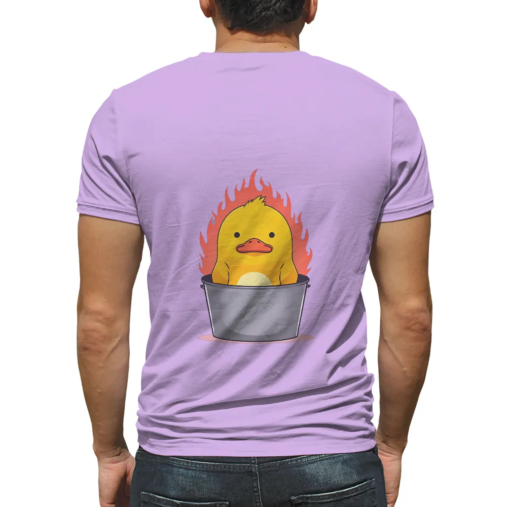 Graphic Tees: Duck in Flames - Whimsical Humor in Chaos|duck the dodgers t shirt