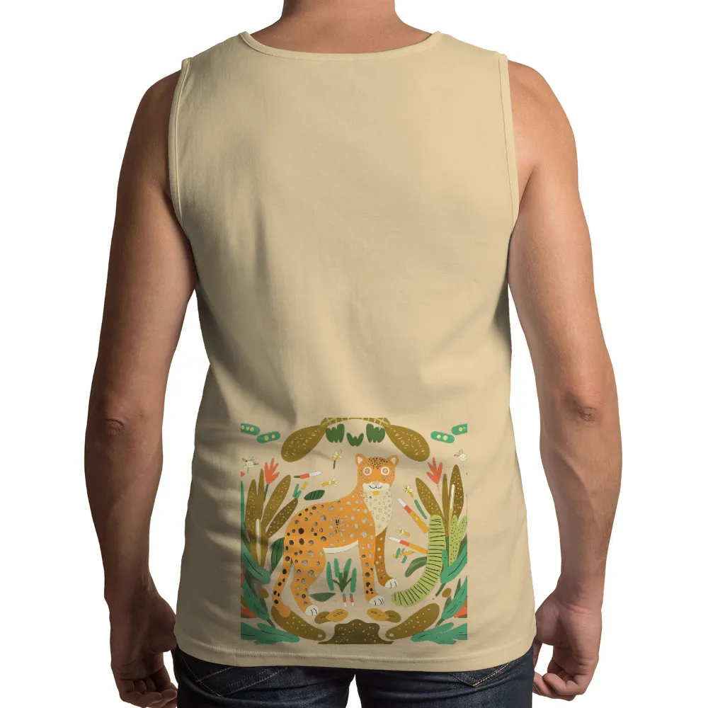 Graphic Tees: Leopard in the Jungle - Artistic Wildlife Design|ww2 british jungle shirt