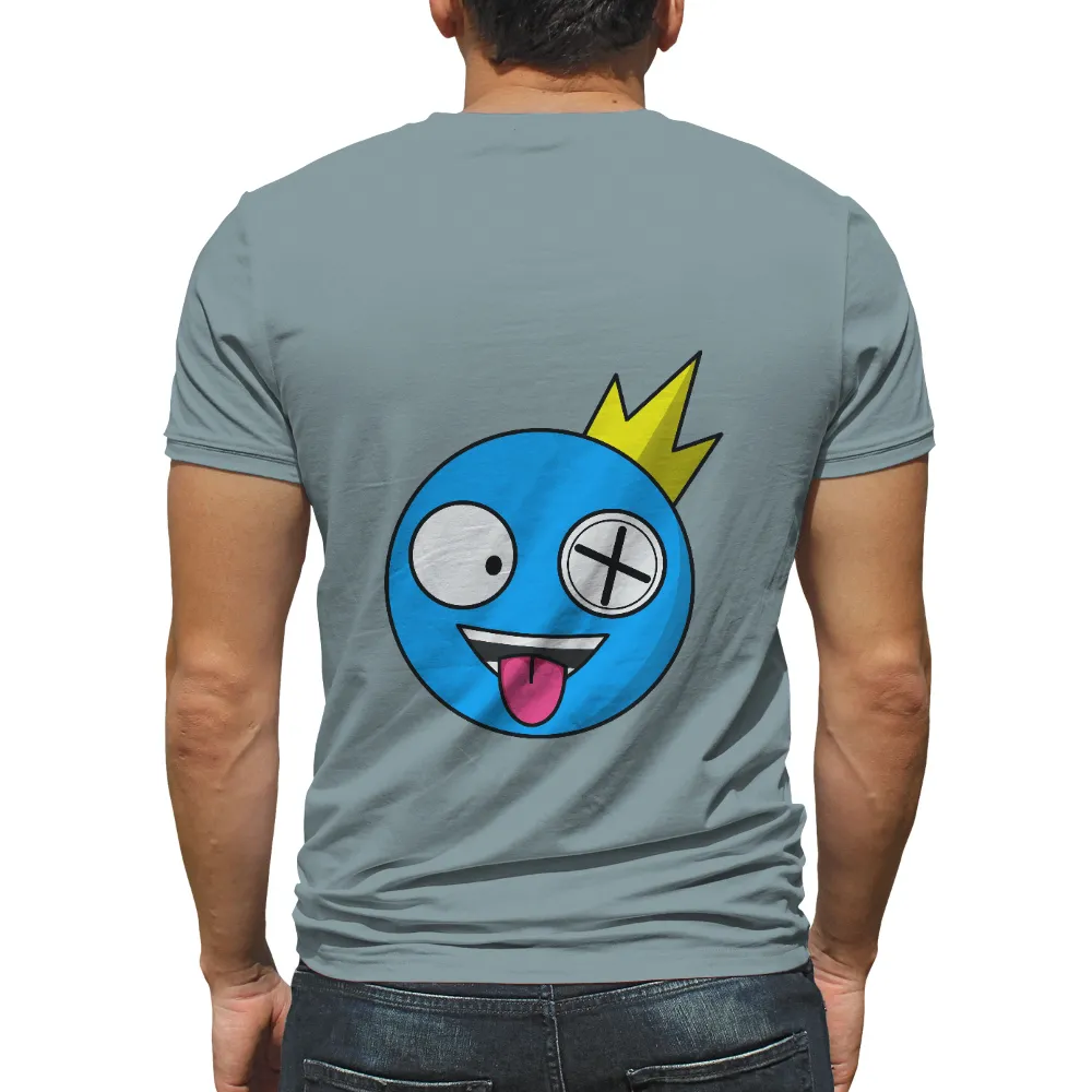 TShirt Design: Quirky Blue Character with Lightning Bolt|six pack t shirt roblox