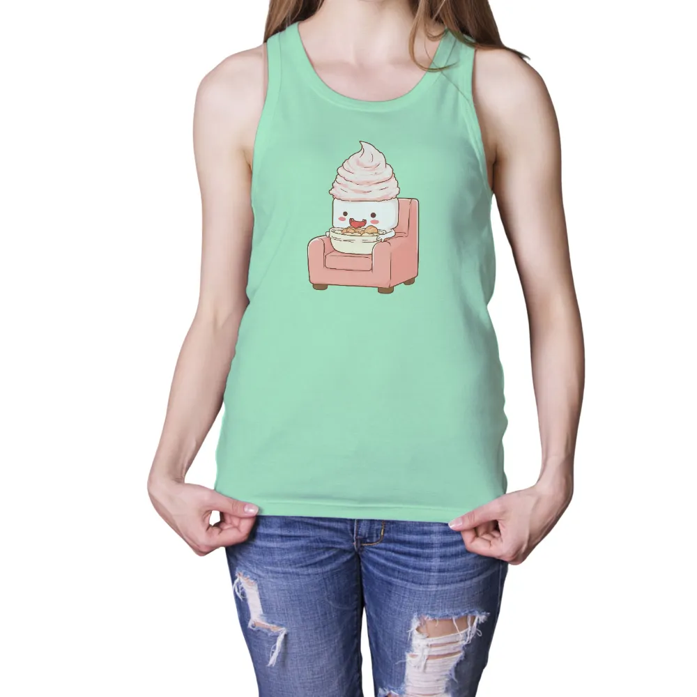 Graphic Tees: Marshmallow Bliss - Cozy and Comfortable|Cute marshmallow character