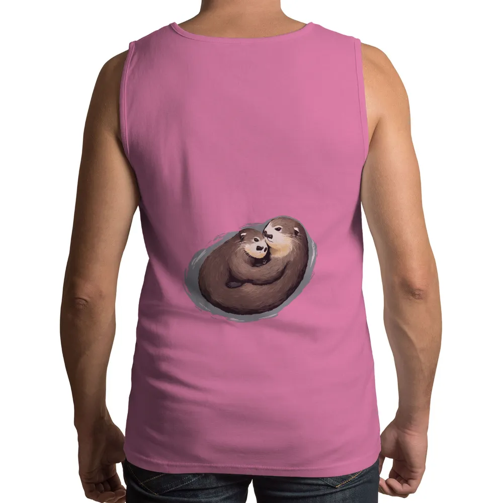 Graphic Tees: Otter Embrace - Artistic Designs|text t shirt design online