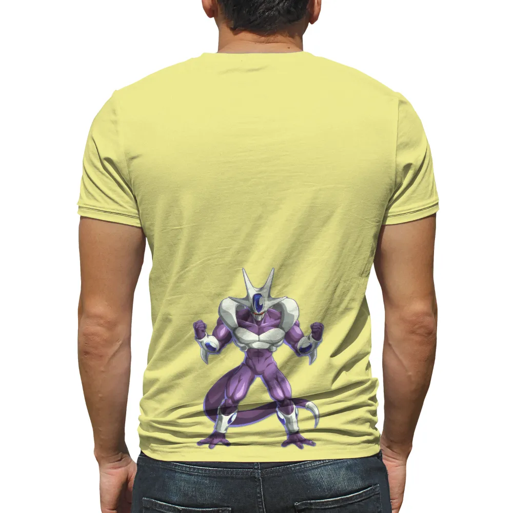 Customized Tee Shirts: Iconic Anime Character - Power and Determination|blue shirt cartoon character