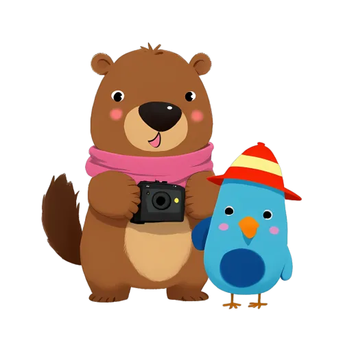 T-Shirts Pattern: Benny the Beaver and Bree the Bird Capture Adventures