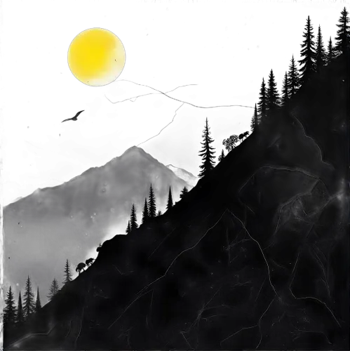 Custom Tee Shirts: Hiking Under the Full Moon - Adventure and Solitude