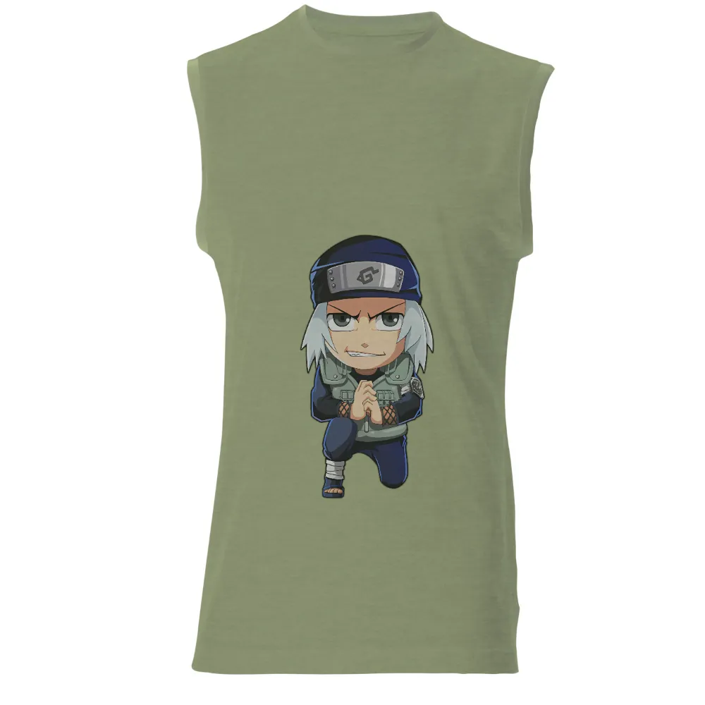 Tee Shirts Printed: Anime Ninja with White Hair and Determined Look|ninja disguise t shirt video